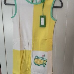 Masters Yellow and White Golf Towel